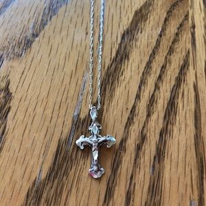 Sterling silver necklace and crucifix